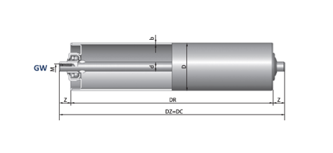 Gravity roller for lightweight loads RT1-50-12-M8 